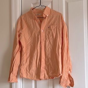 Hollister button down, orange, size small